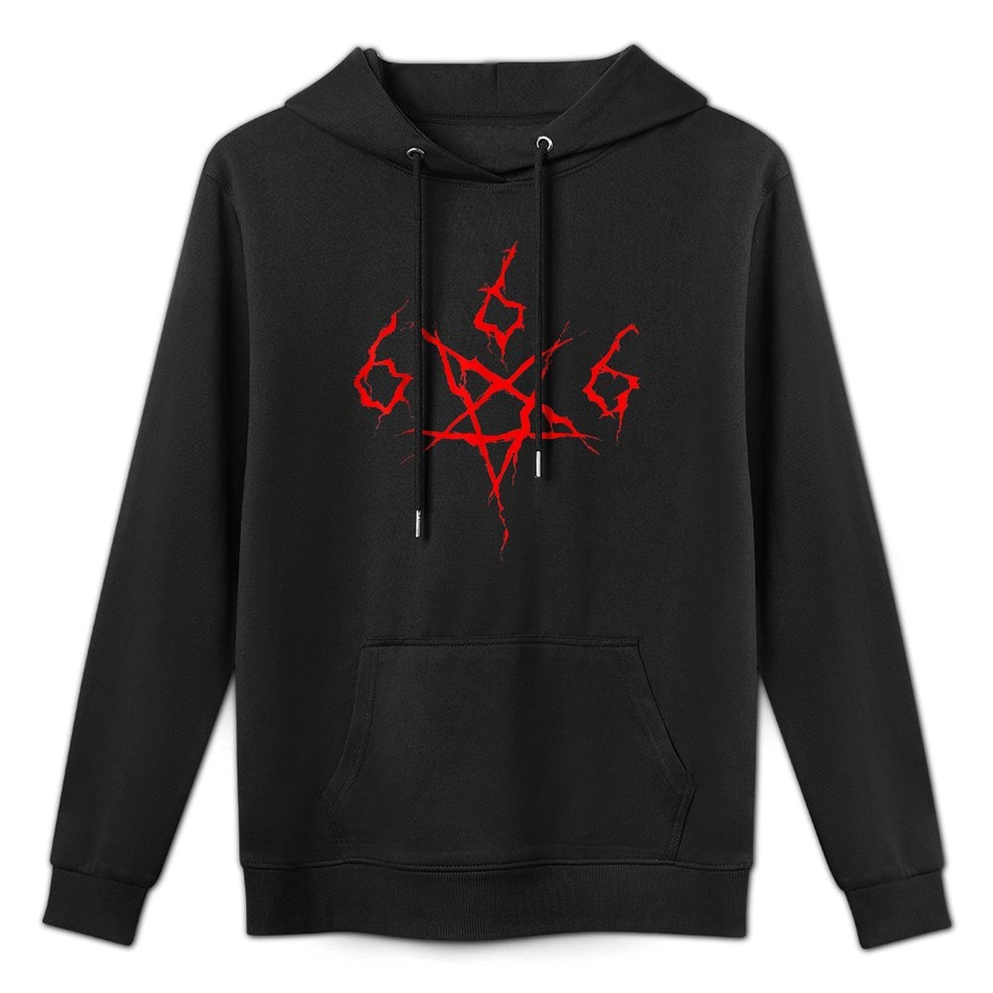 Devil Satan Satanic 666 Pentagram Occult Horror Halloween Kangaroo Pocket Hoodie