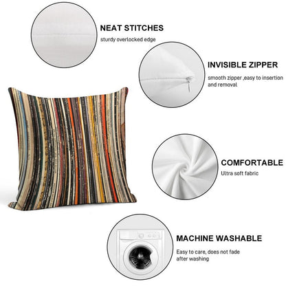 Vinyl Record Collection Photography Soft Bedroom Essential Throw Pillow