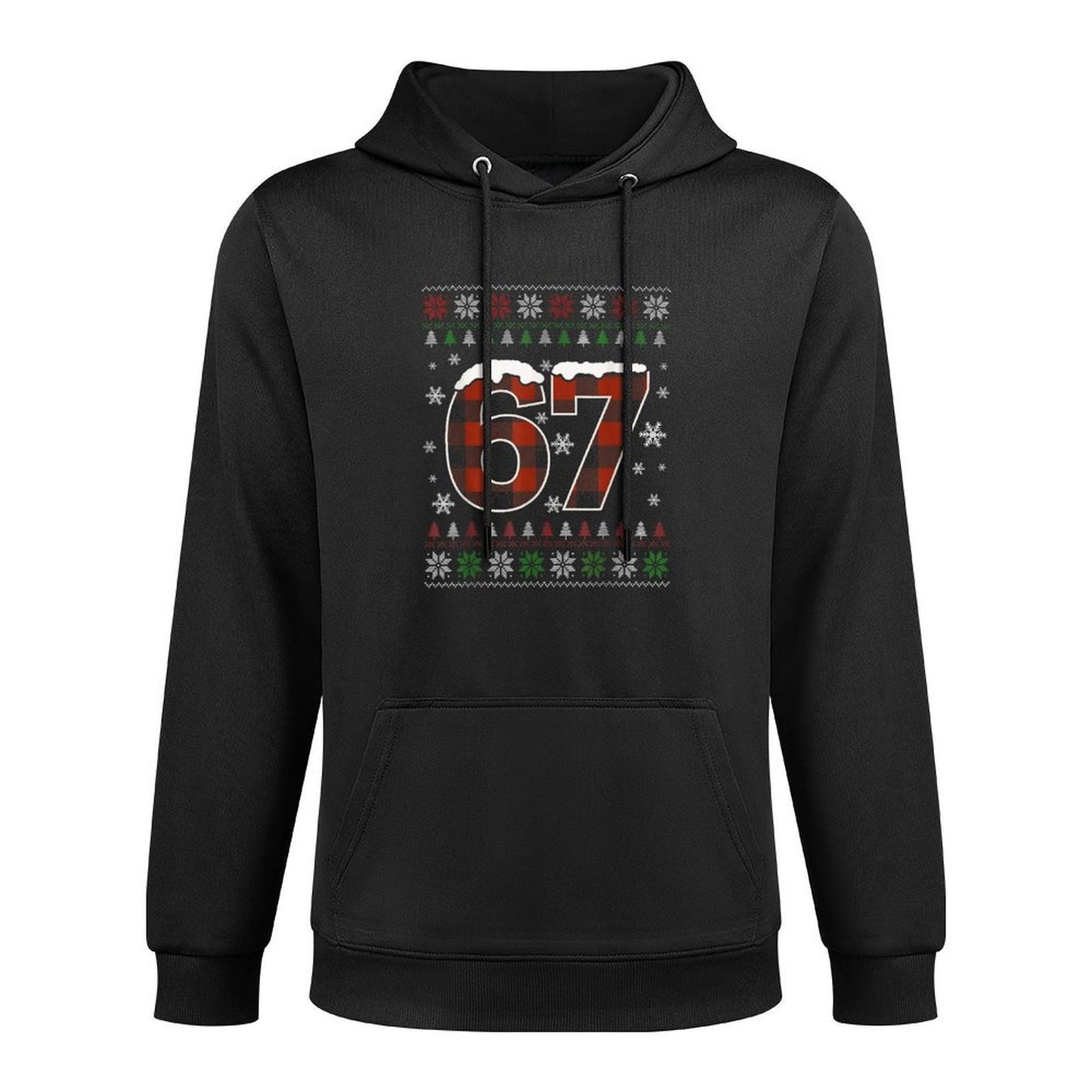Funny 67 Six Seven Meme Brainrot Cringe Christmas Pajamas Relaxed Fit Hoodie