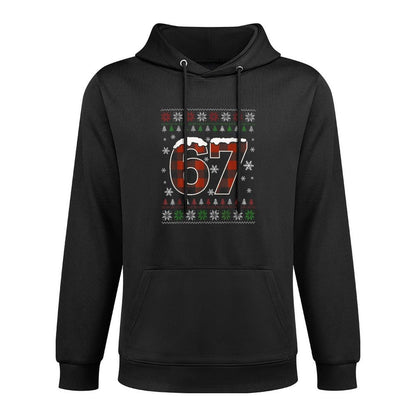 Funny 67 Six Seven Meme Brainrot Cringe Christmas Pajamas Relaxed Fit Hoodie