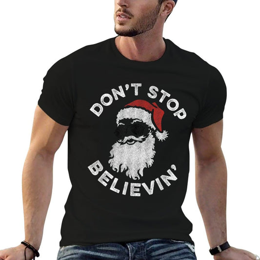 Dont Stop Believin Cool Shades Santa  Eco-friendly Material T-Shirt