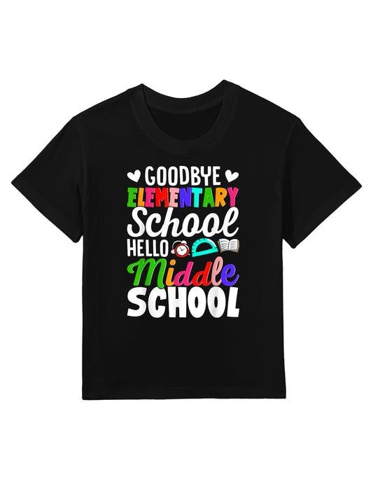 Graduation Middle School Goodbye Elementary Hello Middle Kids T-Shirt