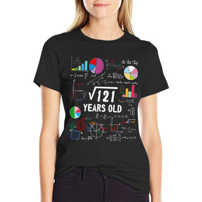 Square Root Of 121 11th Birthday 11 Year Old Love Math T-Shirt