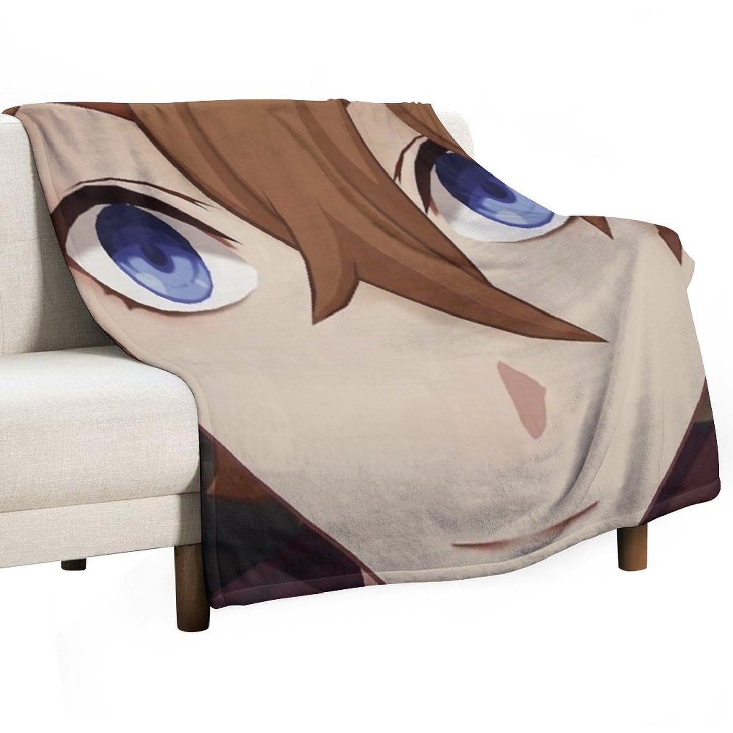 Childe (Tartaglia) Face Meme Throw Blanket