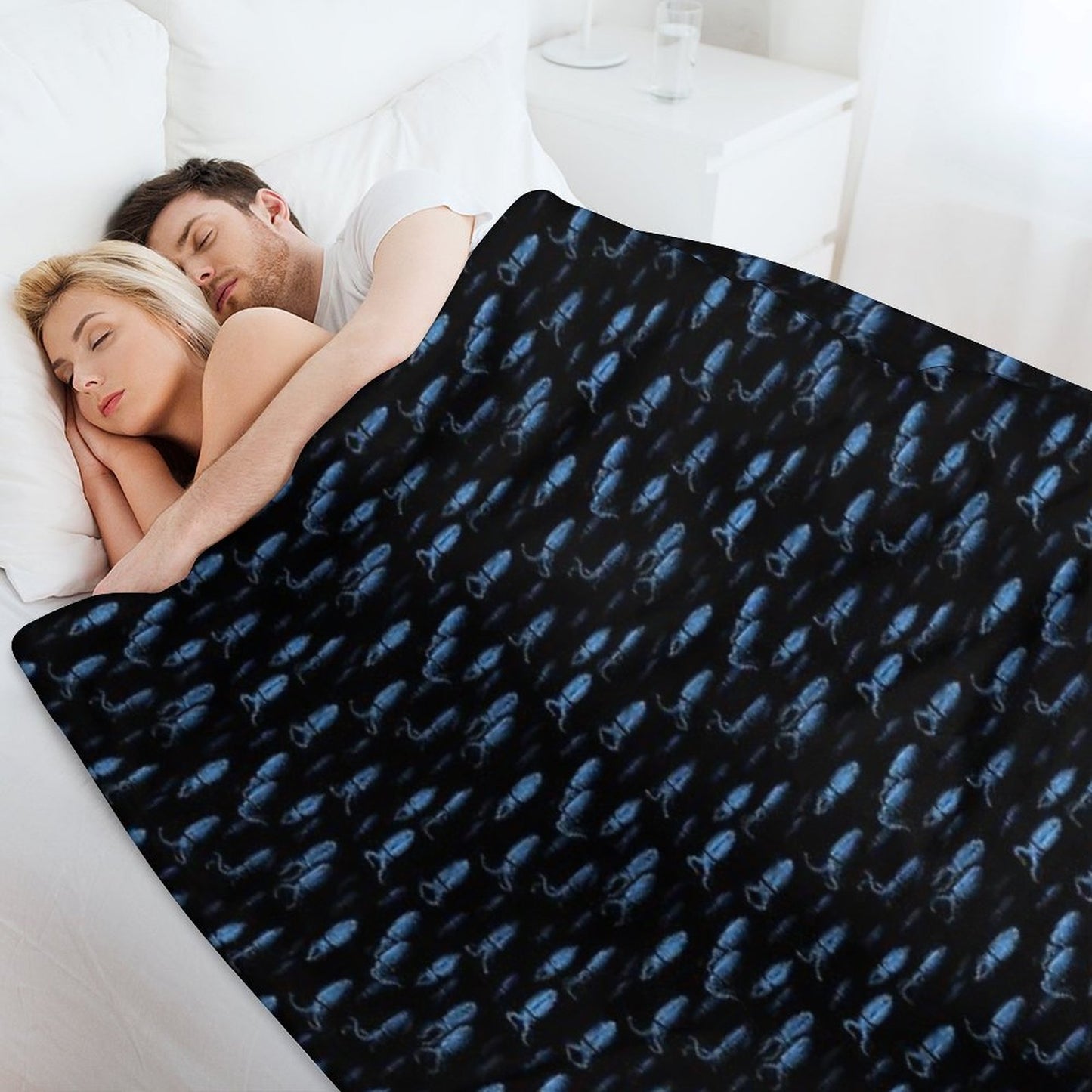 Firefly Squid Hotaruika Bioluminescent Throw Blanket