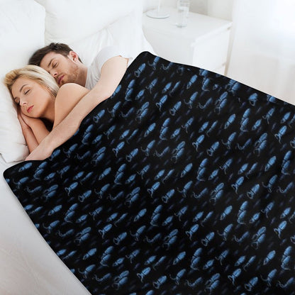 Firefly Squid Hotaruika Bioluminescent Throw Blanket