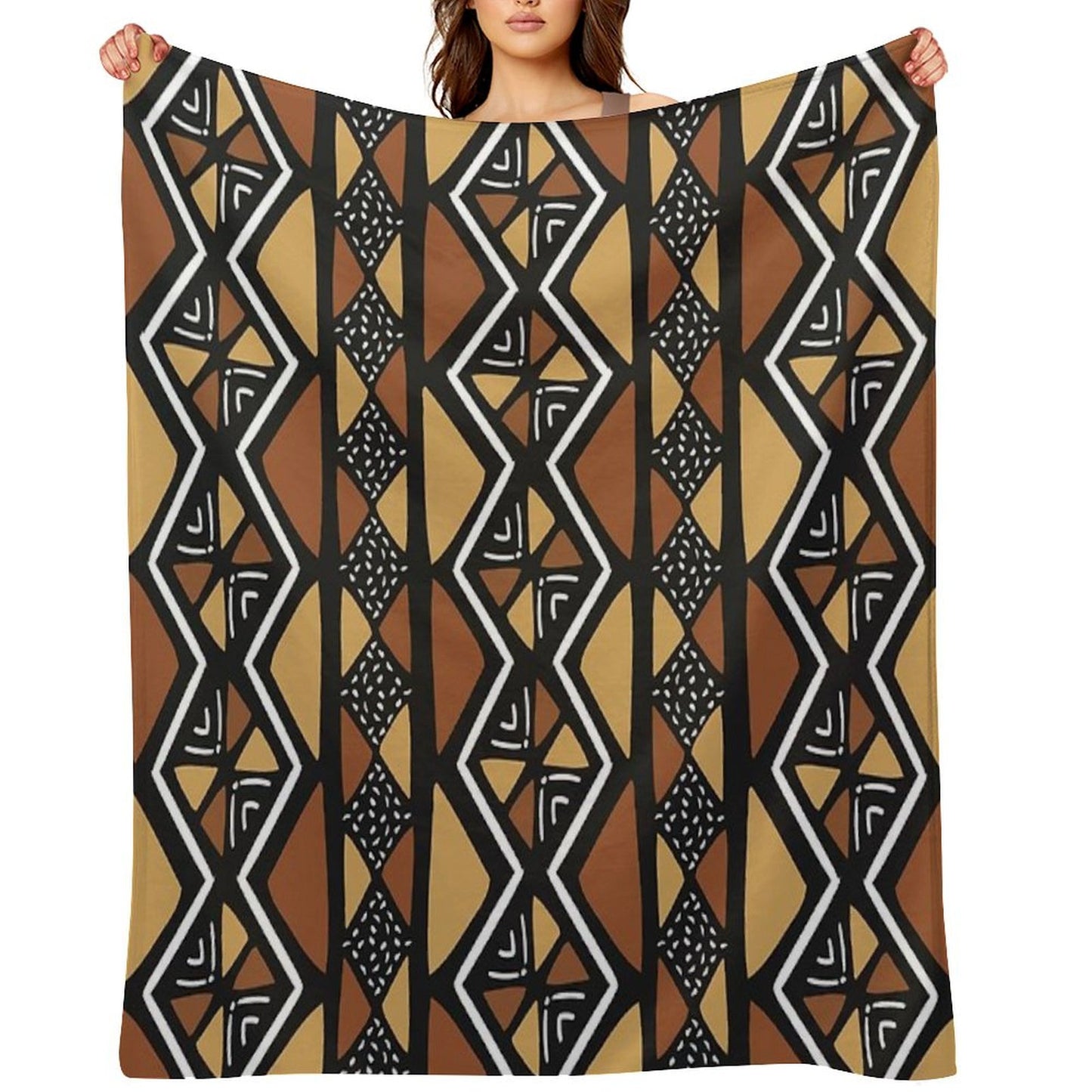African Mud Cloth Mali Throw Blanket