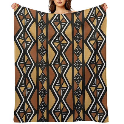 African Mud Cloth Mali Throw Blanket