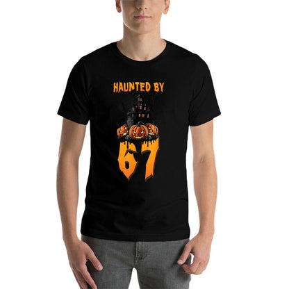 Haunted by 67 Halloween Costume Spooky Funny Quote Apparel  Vintage-inspired T-Shirt