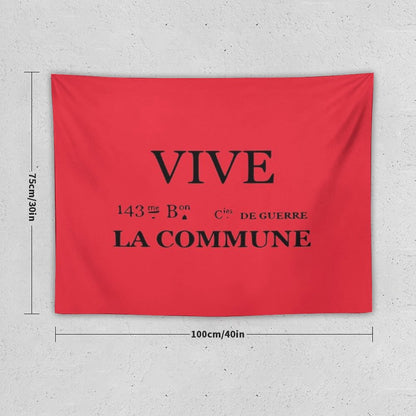 Vive La Commune Flag of The 143rd Battalion of The Communal National Guards of The Paris Commune Tapestry