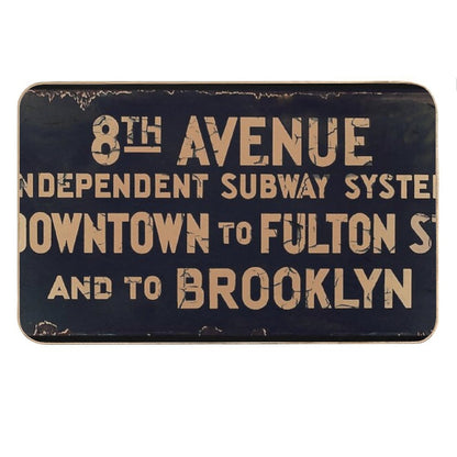 Vintage Brooklyn Subway Sign Bath Mat