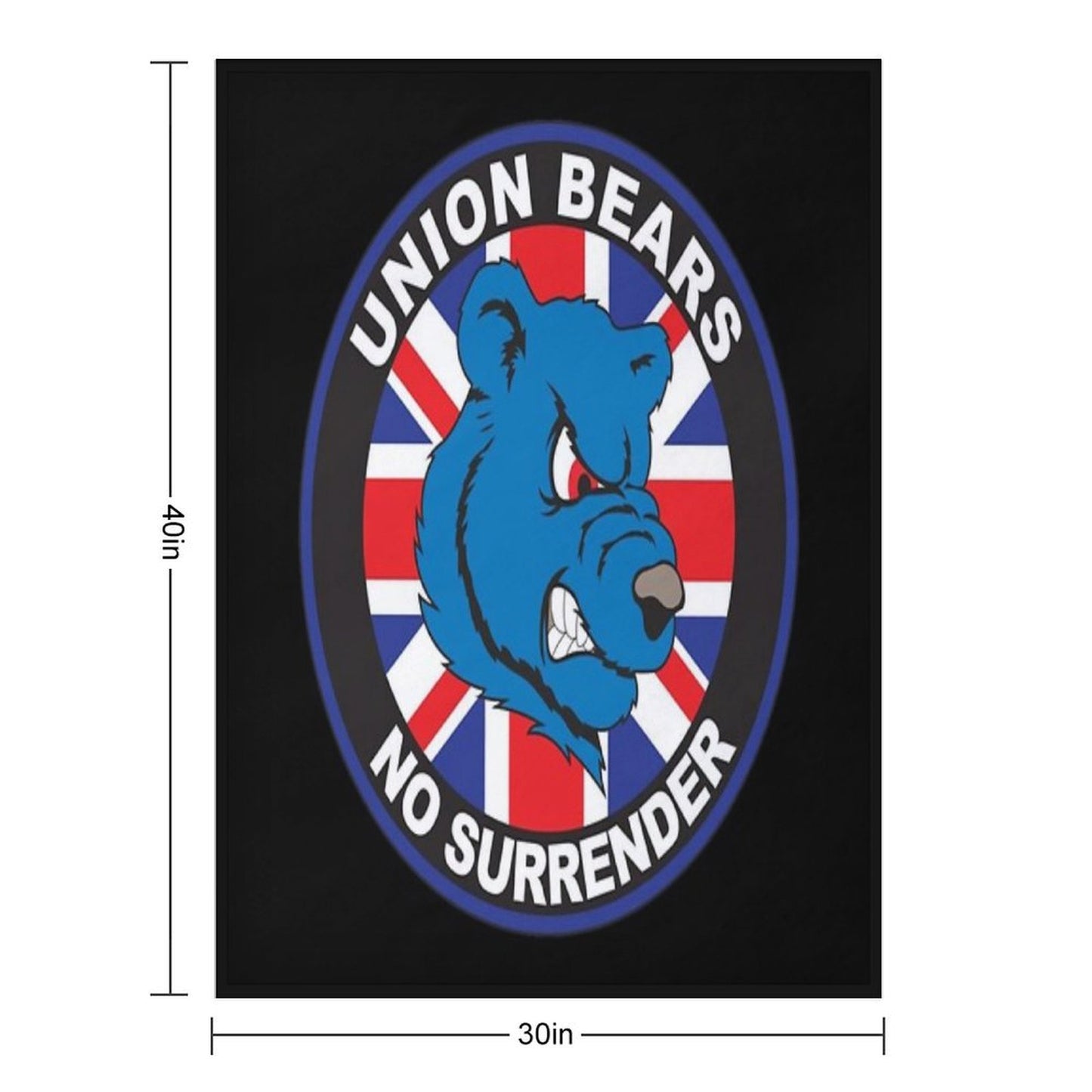 Retro Union Bears - Rangers Throw Blanket