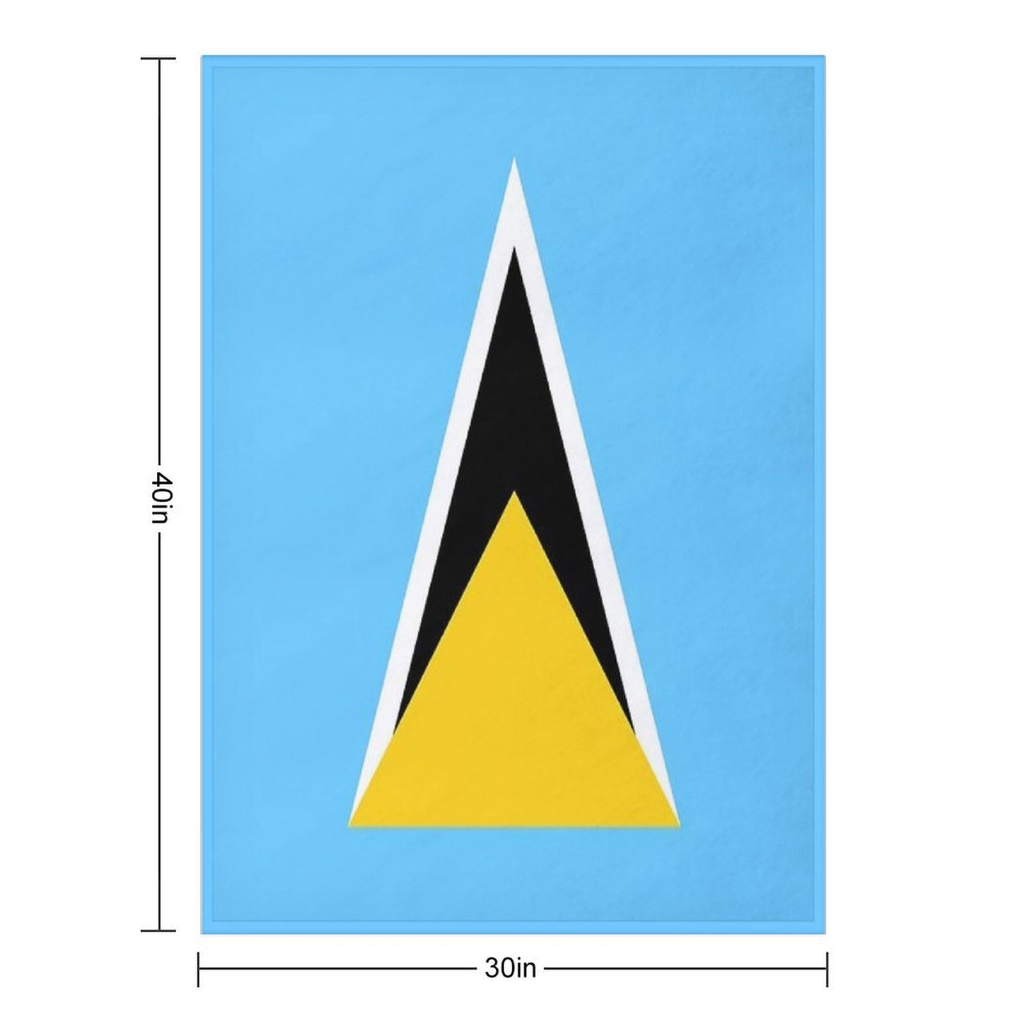 Saint Lucia Flag Throw Blanket