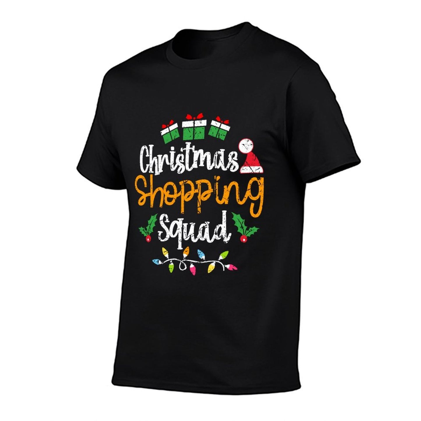 Christmas Shopping Squad Funny Cute Xmas Vintage  Summer-ready Fabric T-Shirt