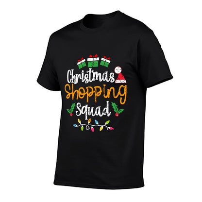 Christmas Shopping Squad Funny Cute Xmas Vintage  Summer-ready Fabric T-Shirt