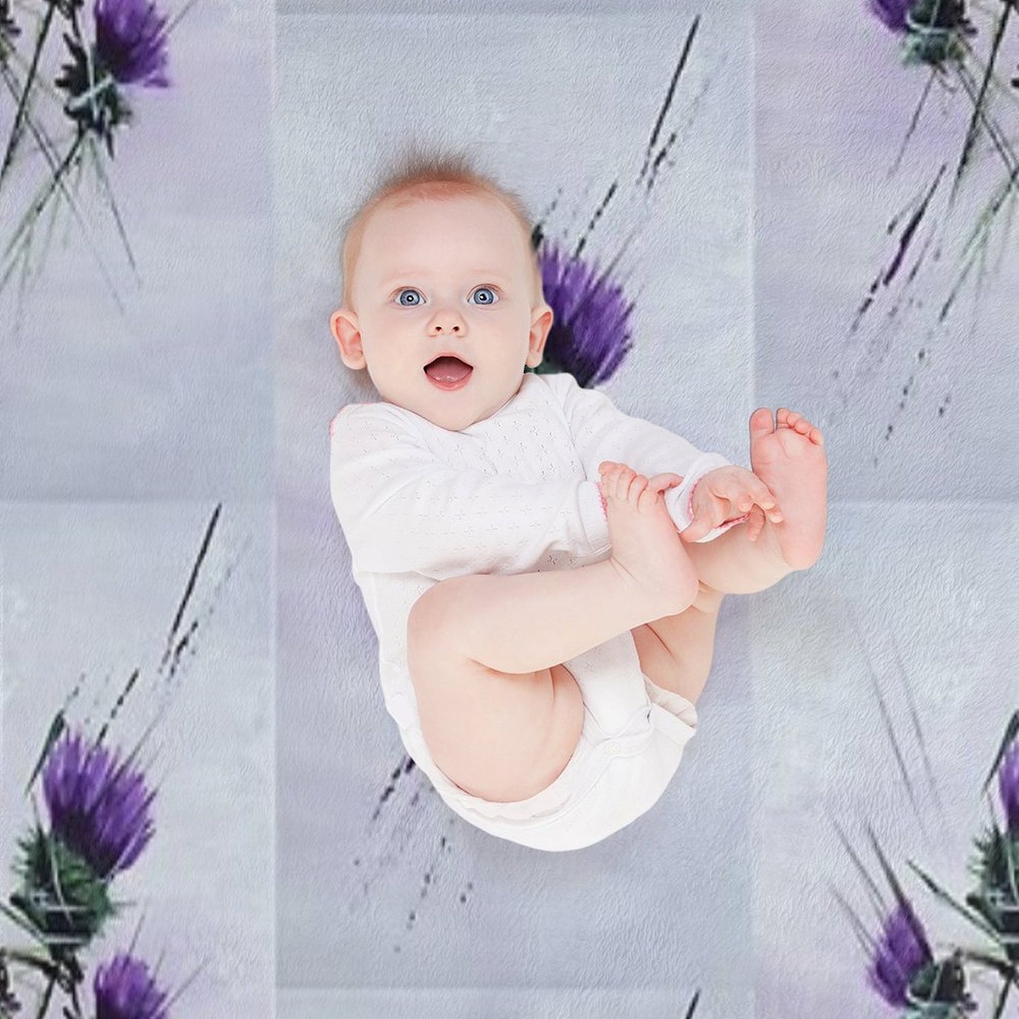 Scottish Thistles Artwork in A Contemporary Style Throw Blanket