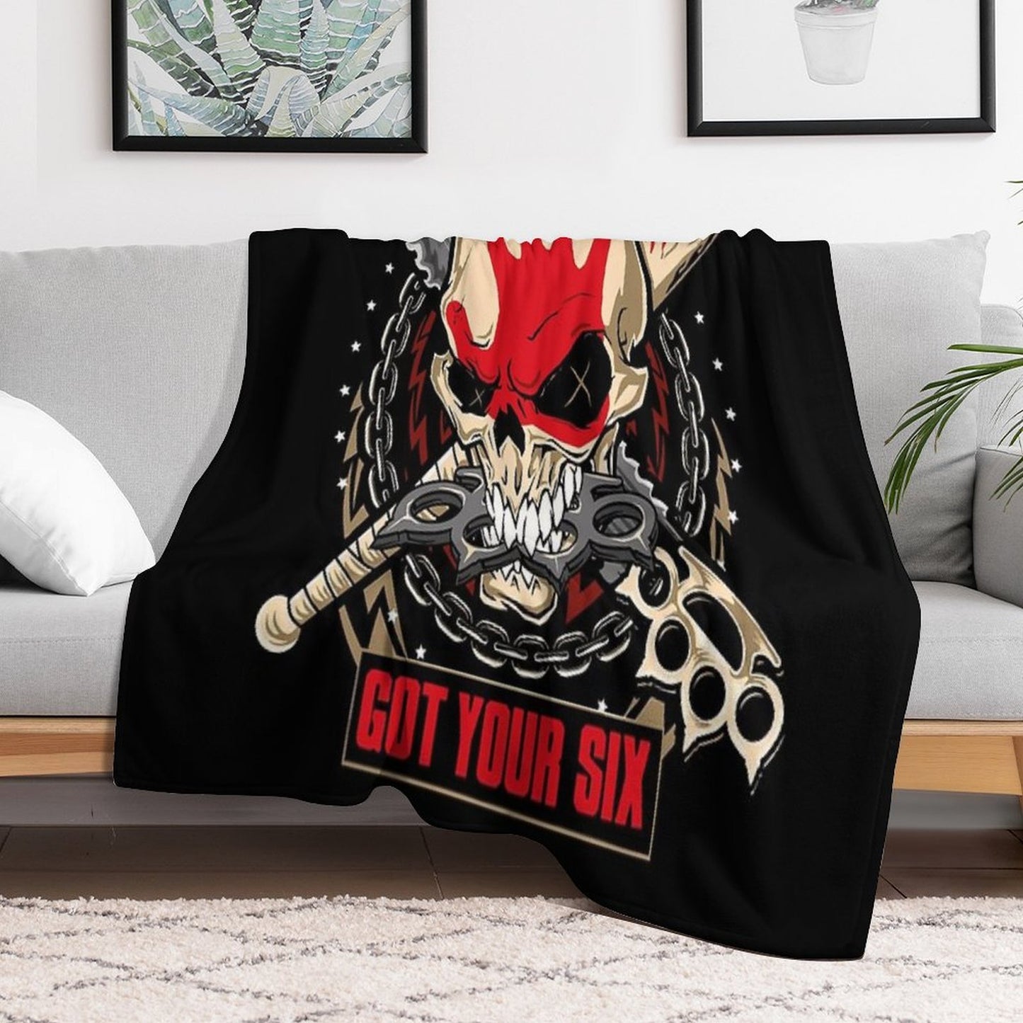 Heavy Skull Metal Throw Blanket