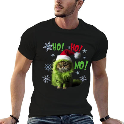 Ho Ho No - Funny Bad Cat Christmas  Slim-fit Cut T-Shirt