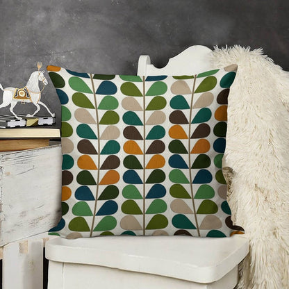 Retro 60s Mid Century Modern Pattern 2 Linen Throw Pillow Cover
