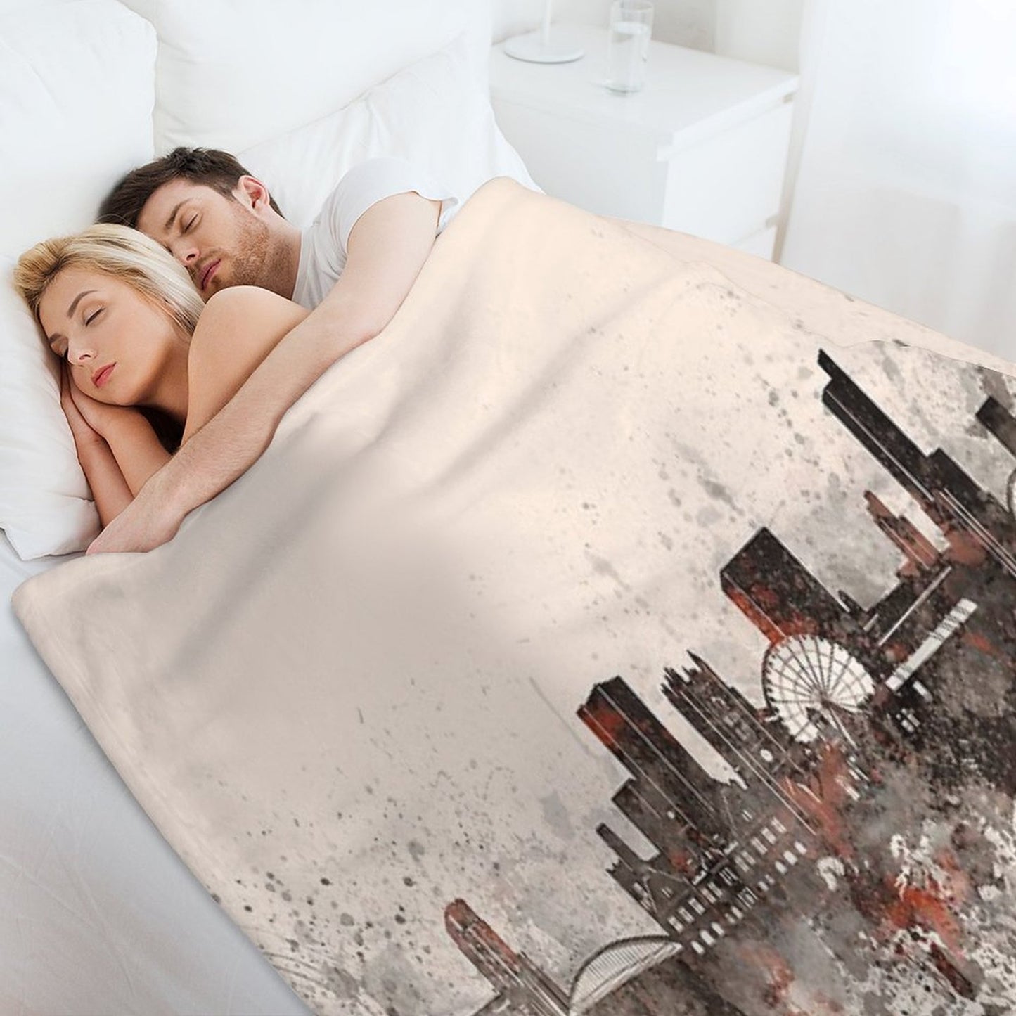 Manchester Skyline Throw Blanket