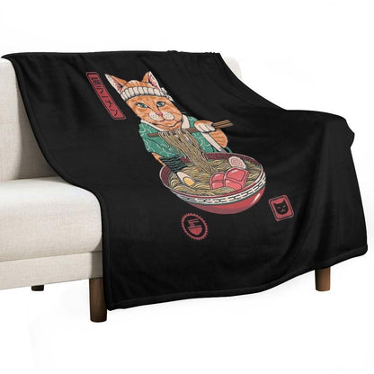 Neko Ramen Throw Blanket