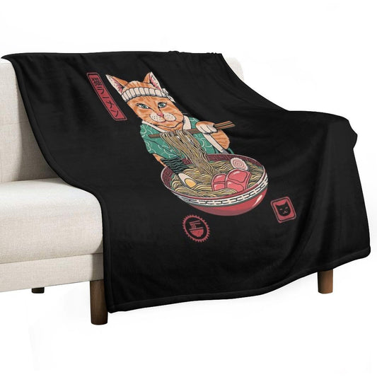 Neko Ramen Throw Blanket
