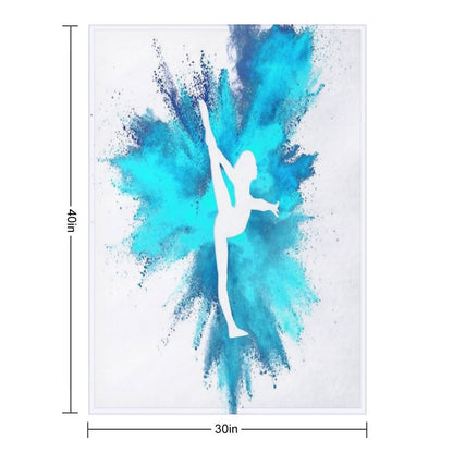 Gymnast Silhouette - Blue Explosion Throw Blanket