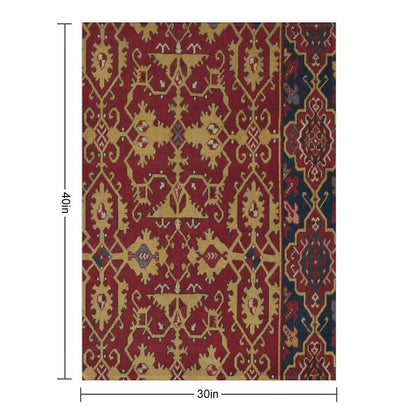 Vintage Oriental Carpet Throw Blanket