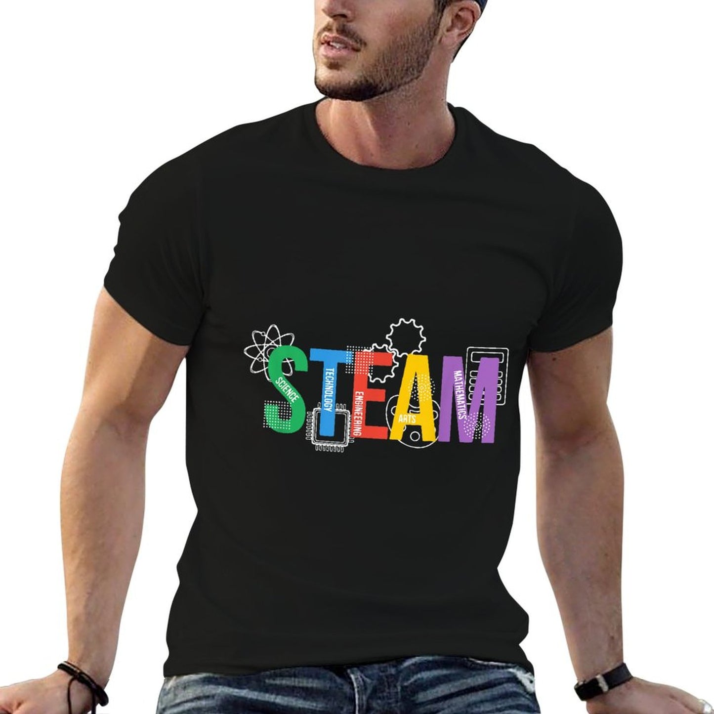Colorful Steam Letters For Steam Program Teacher And Student T-Shirt