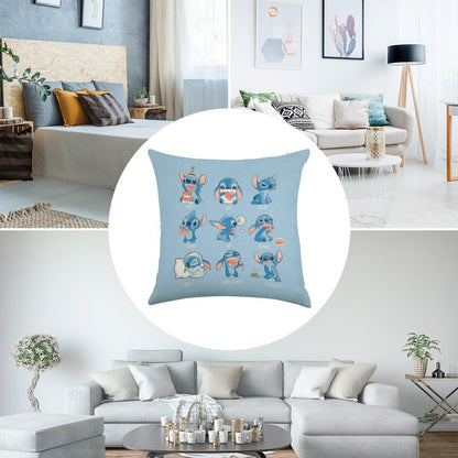 Stitch Emoticon! Linen Throw Pillow Cover