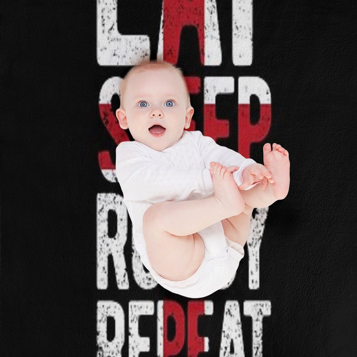 Eat Sleep Rugby Repeat England Rugby Throw Blanket