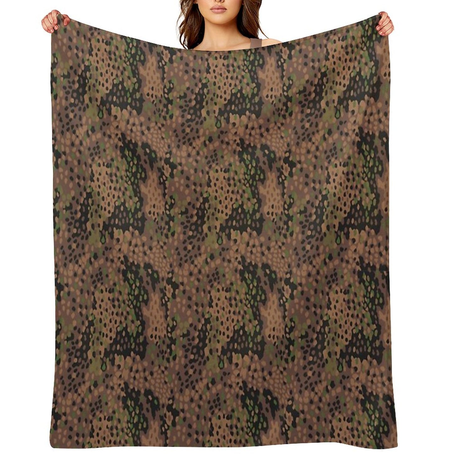 M44 Pea Dot Camo Throw Blanket