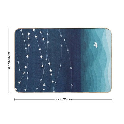Garland of Stars, Teal Ocean Bath Mat