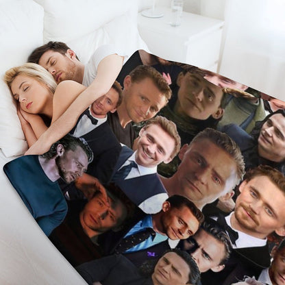 Tom Hiddleston Photo Collage Throw Blanket