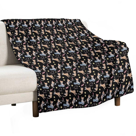 Boy Print with Black Background! Throw Blanket