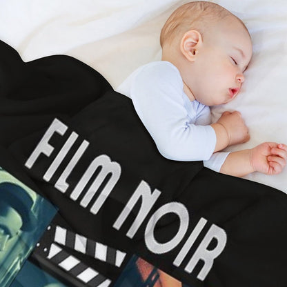 Film Noir Celebration of Old Movies Throw Blanket