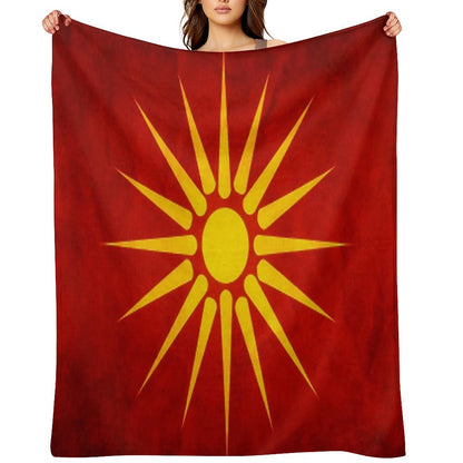 Macedonia  Macedonian Flag  National Flag of Macedonia Throw Blanket