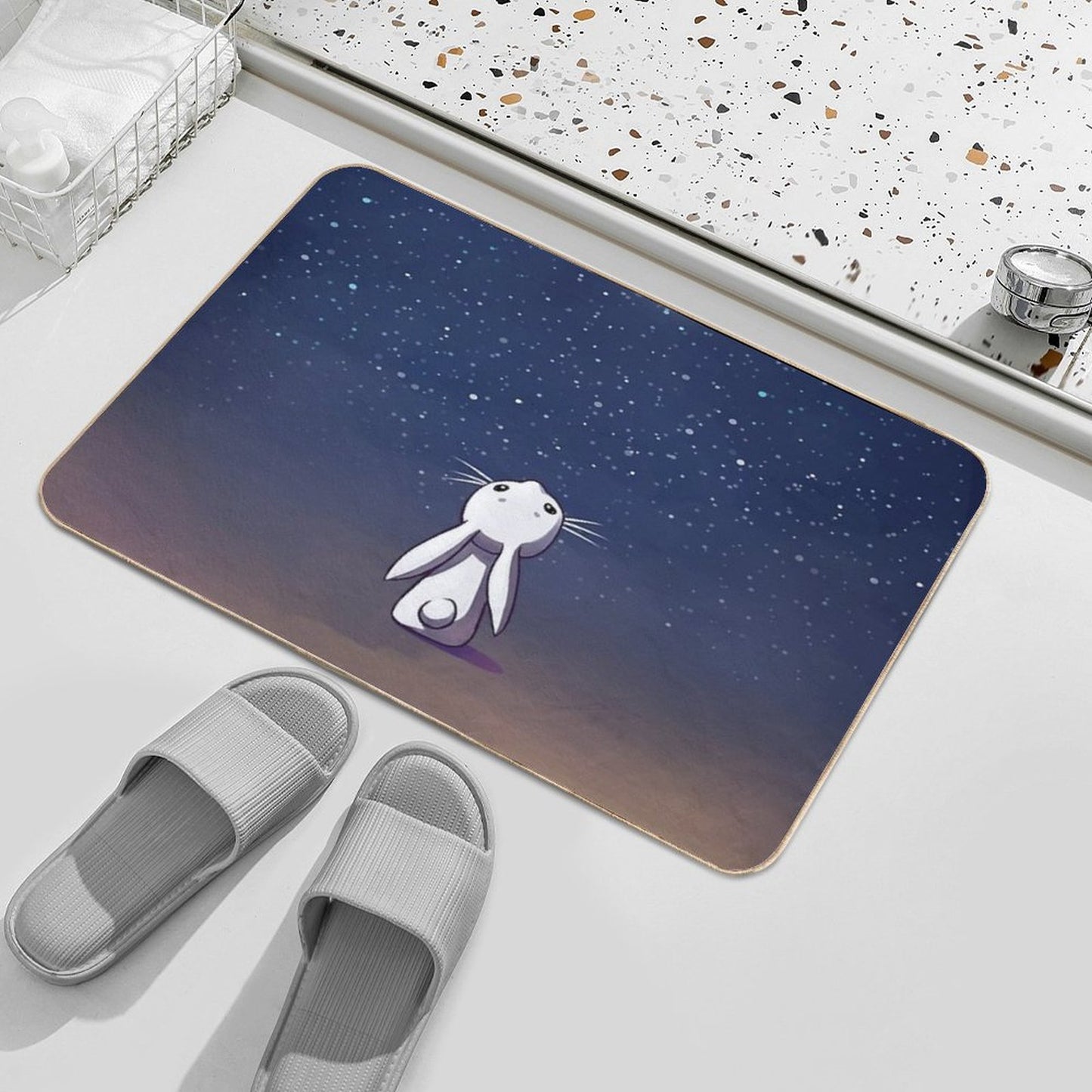 Moon Bunny Bath Mat