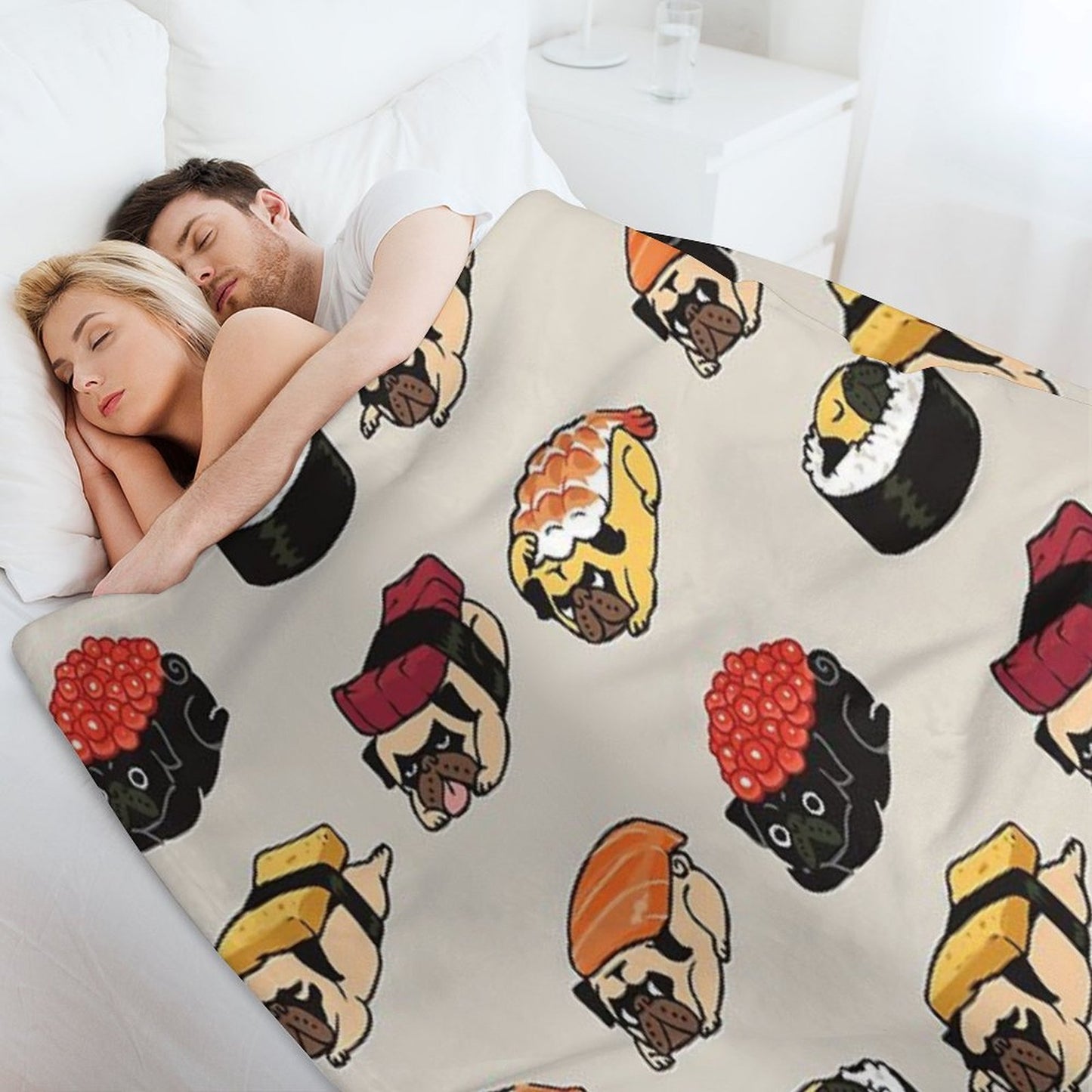 Sushi Pug Throw Blanket