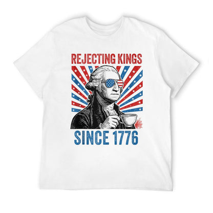 US Rejecting Kings Since 1776 4th of July Outfit  Heathered Texture T-Shirt