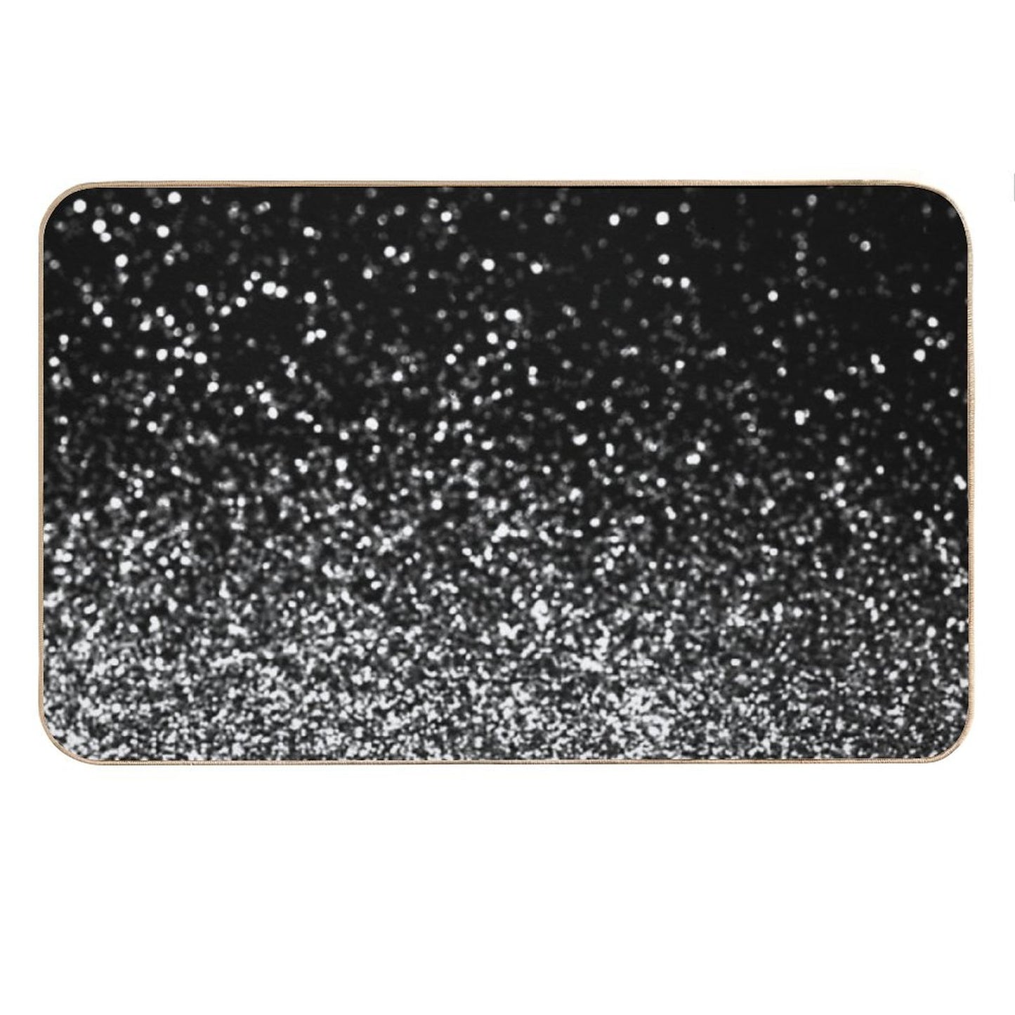 Silver And Black Glitter Bath Mat