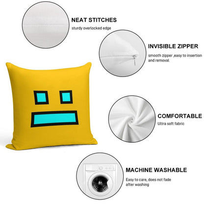 Geometry Dash Soft Anti-Pilling Throw Pillow