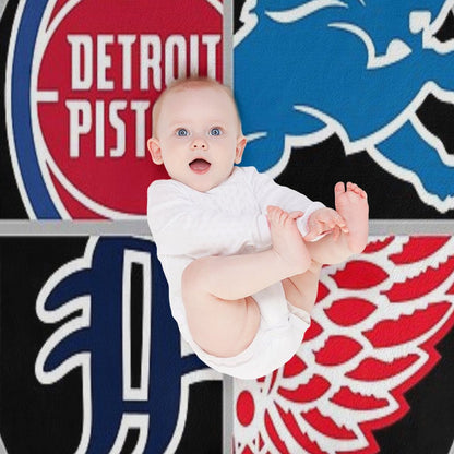 Detroit Sports Quad Throw Blanket