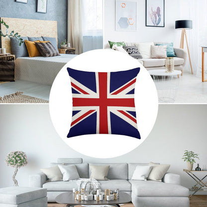 Union Jack Flag of The UK Linen Throw Pillow Cover