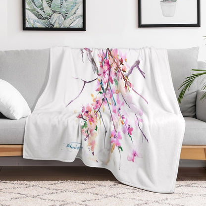 Cherry Blossom Throw Blanket