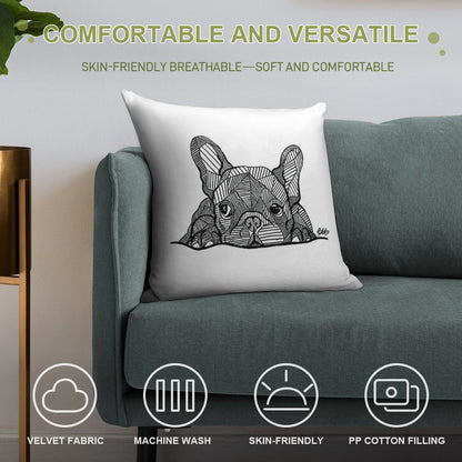 French Bulldog Puppy Soft Durable Construction Throw Pillow