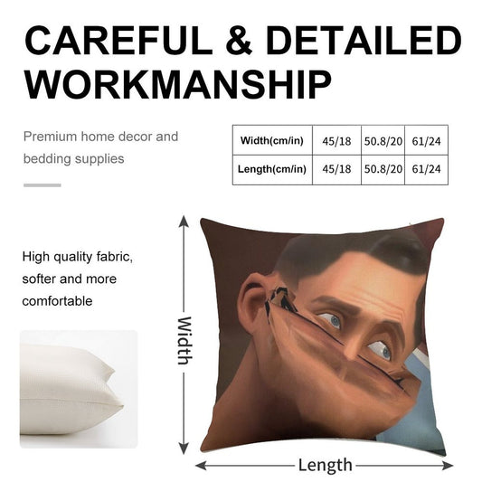 Team Fortress 2 TF2 Scout Face Linen Throw Pillow Cover
