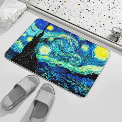 STARRY NIGHT Vincent Van Gogh Famous Painting Print Bath Mat