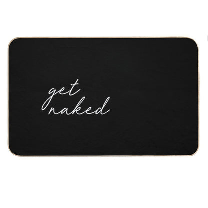 Get Naked, Black And White Bath Mat