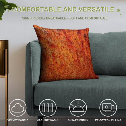 Burnt Orange Soft Skin-Friendly Throw Pillow